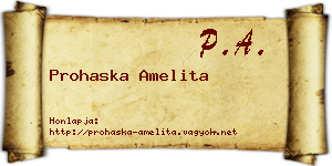 Prohaska Amelita névjegykártya